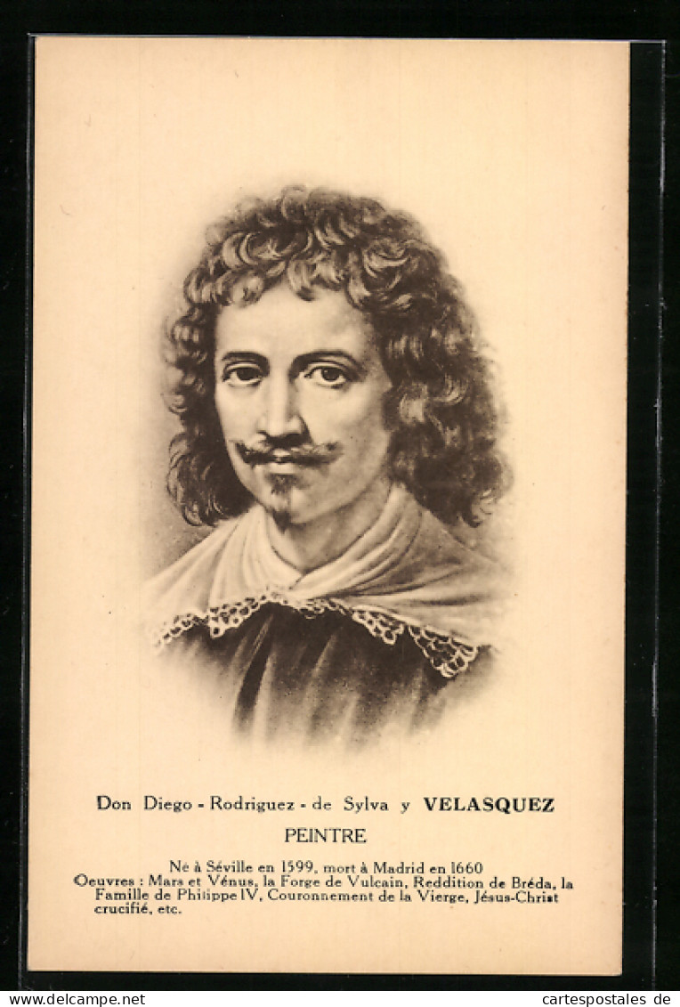 AK Portrait Des Malers Don Diego-Rodriguez De Sylva Y Velasquez  - Artistes