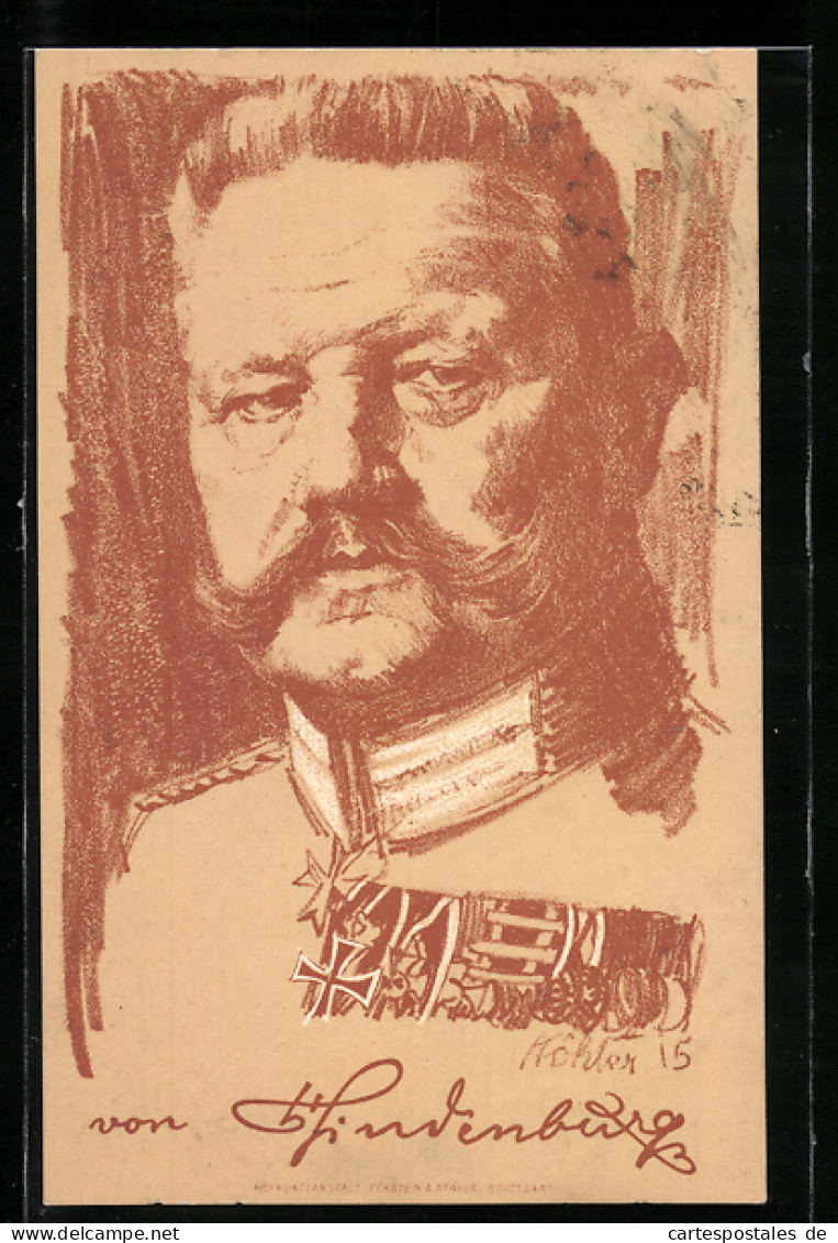 AK Paul Von Hindenburg In Uniform  - Personnages Historiques