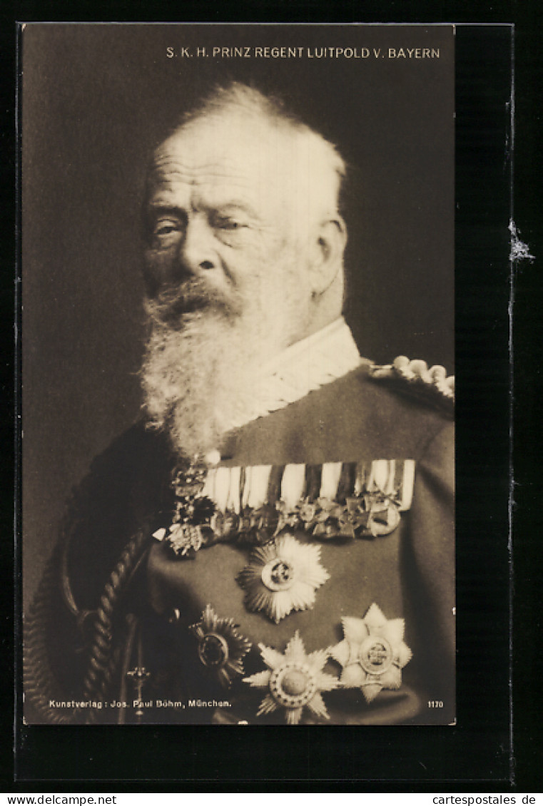 AK Portrait Von Prinzregent Luitpold In Uniform Mit Ordensspange  - Koninklijke Families