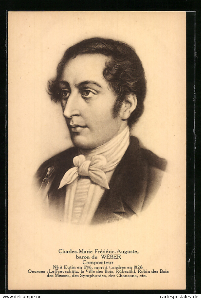 AK Charles-Marie Frederic-Auguste Baron De Weber, Compositeur  - Artistes