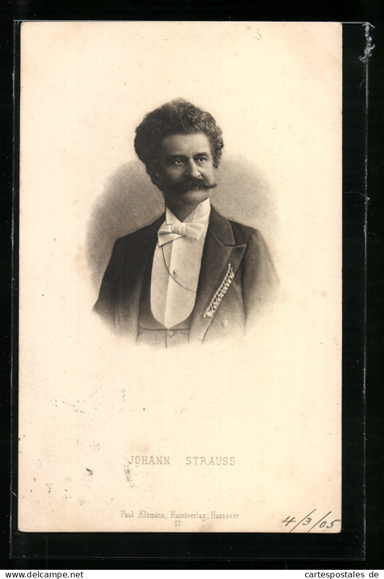 AK Johann Strauss, Portrait Des Komponisten  - Künstler
