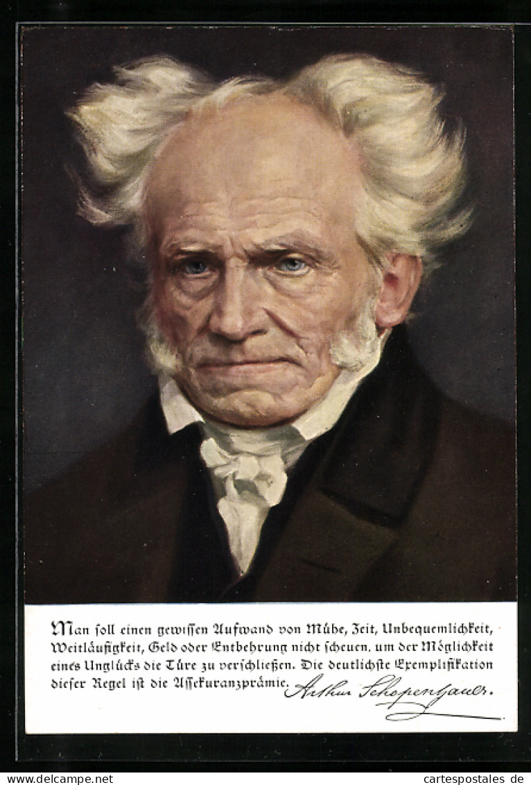 AK Porträt Arthur Schopenhauers, Zitat  - Schriftsteller
