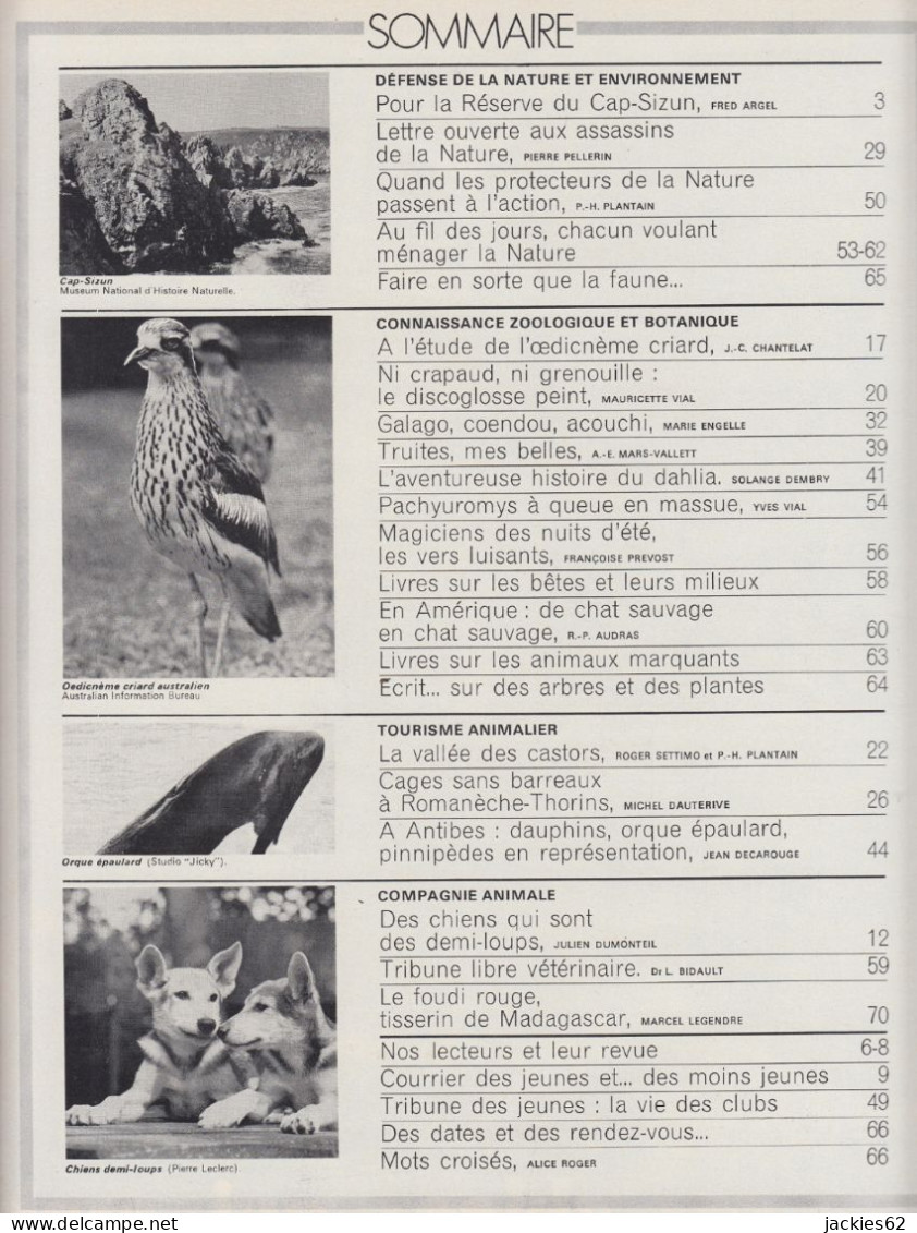 089/ LA VIE DES BETES / BETES ET NATURE N° 89 Du 9/1971, Voir Sommaire - Tierwelt