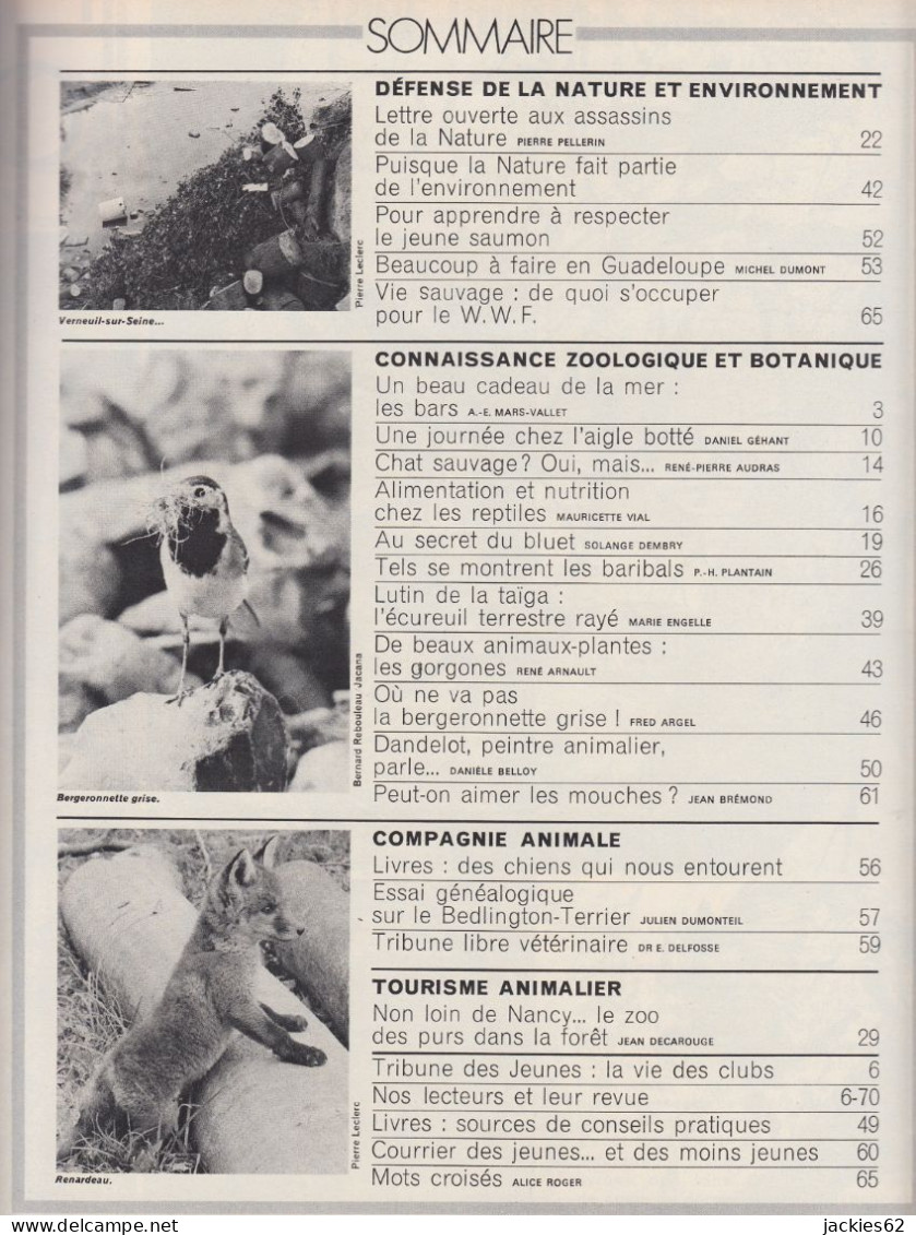 088/ LA VIE DES BETES / BETES ET NATURE N° 88 Du 8/1971, Voir Sommaire - Tierwelt