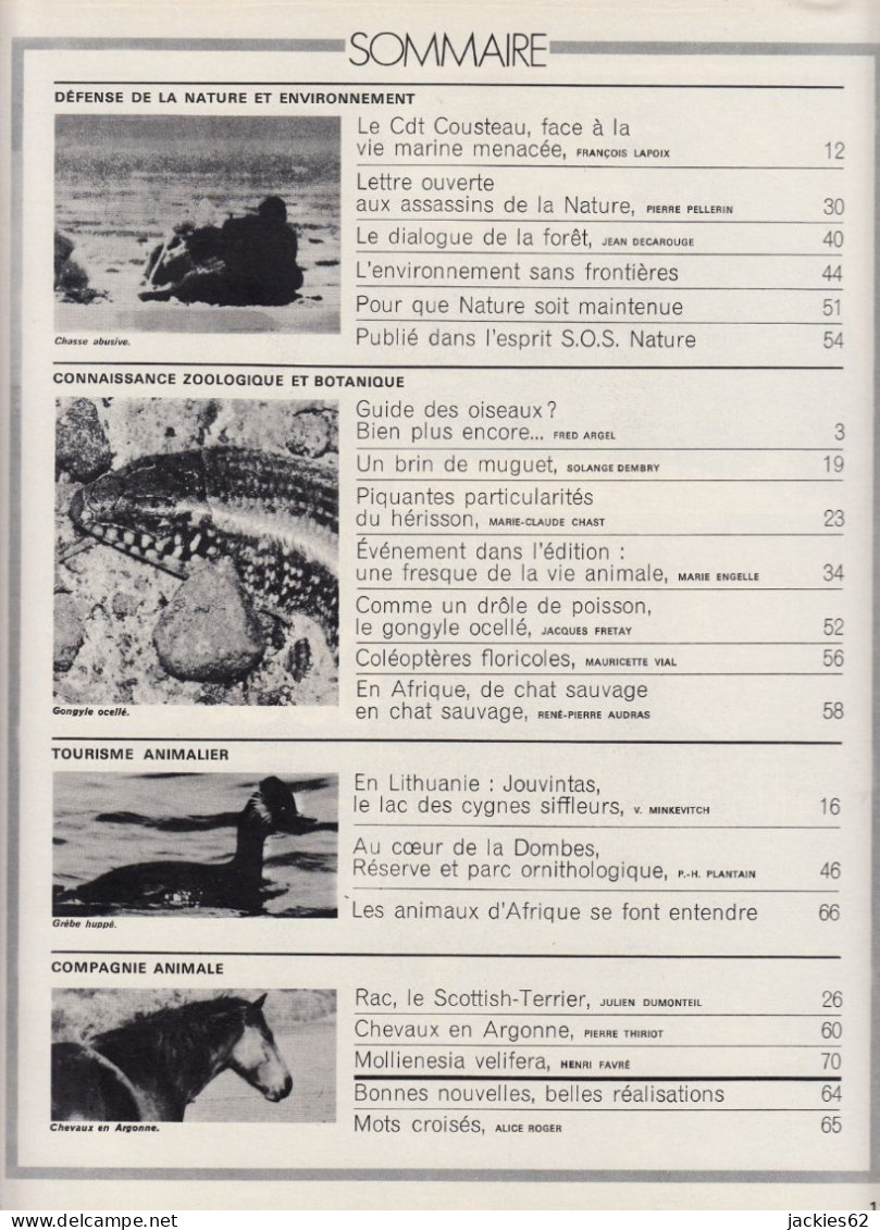 085/ LA VIE DES BETES / BETES ET NATURE N° 85 Du 5/1971, Voir Sommaire - Animaux