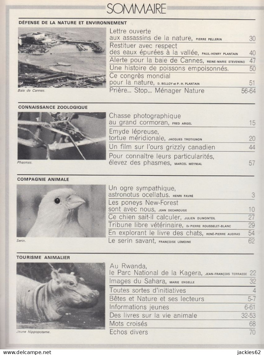 082/ LA VIE DES BETES / BETES ET NATURE N° 82 Du 2/1971, Voir Sommaire - Animales