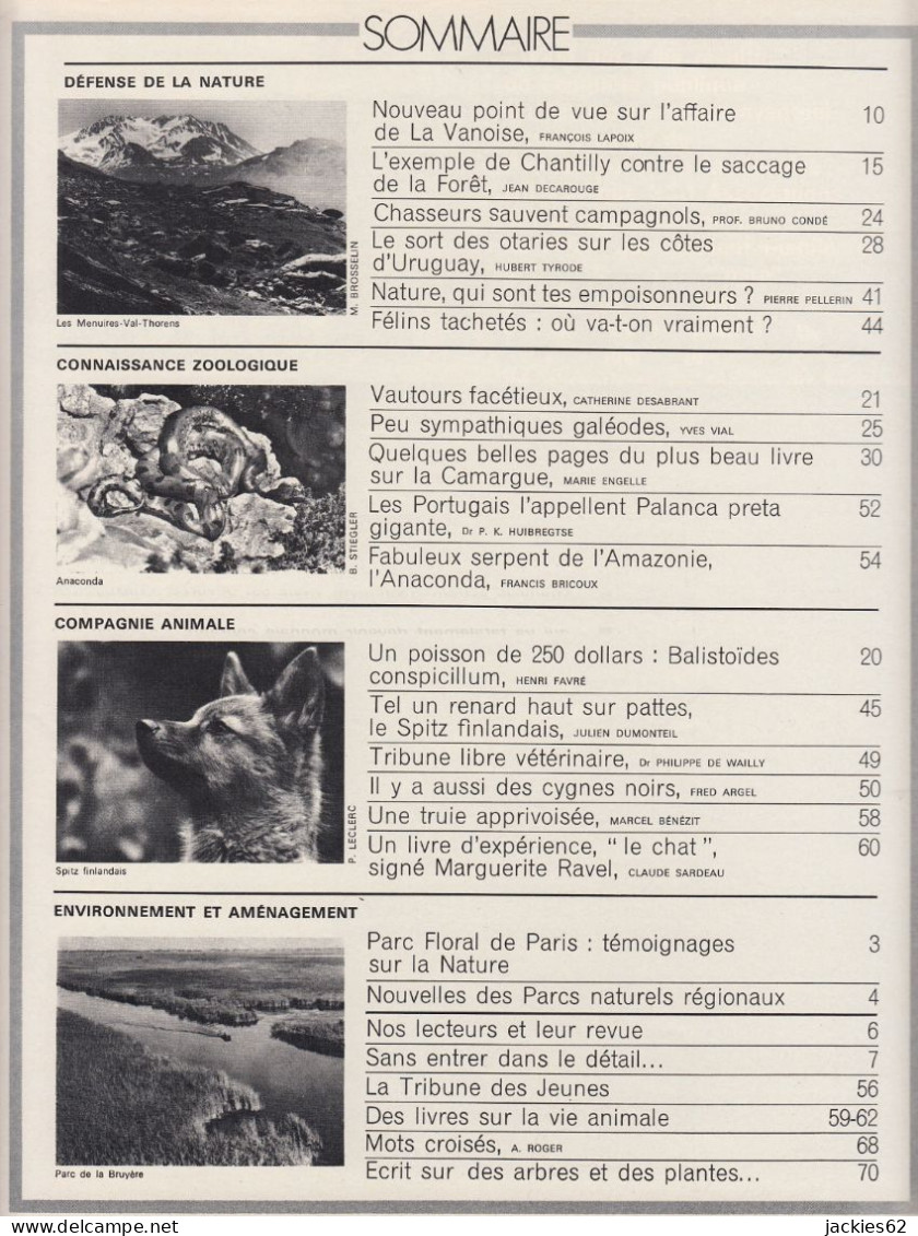 080/ LA VIE DES BETES / BETES ET NATURE N° 80 Du 12/1970, Voir Sommaire - Animales