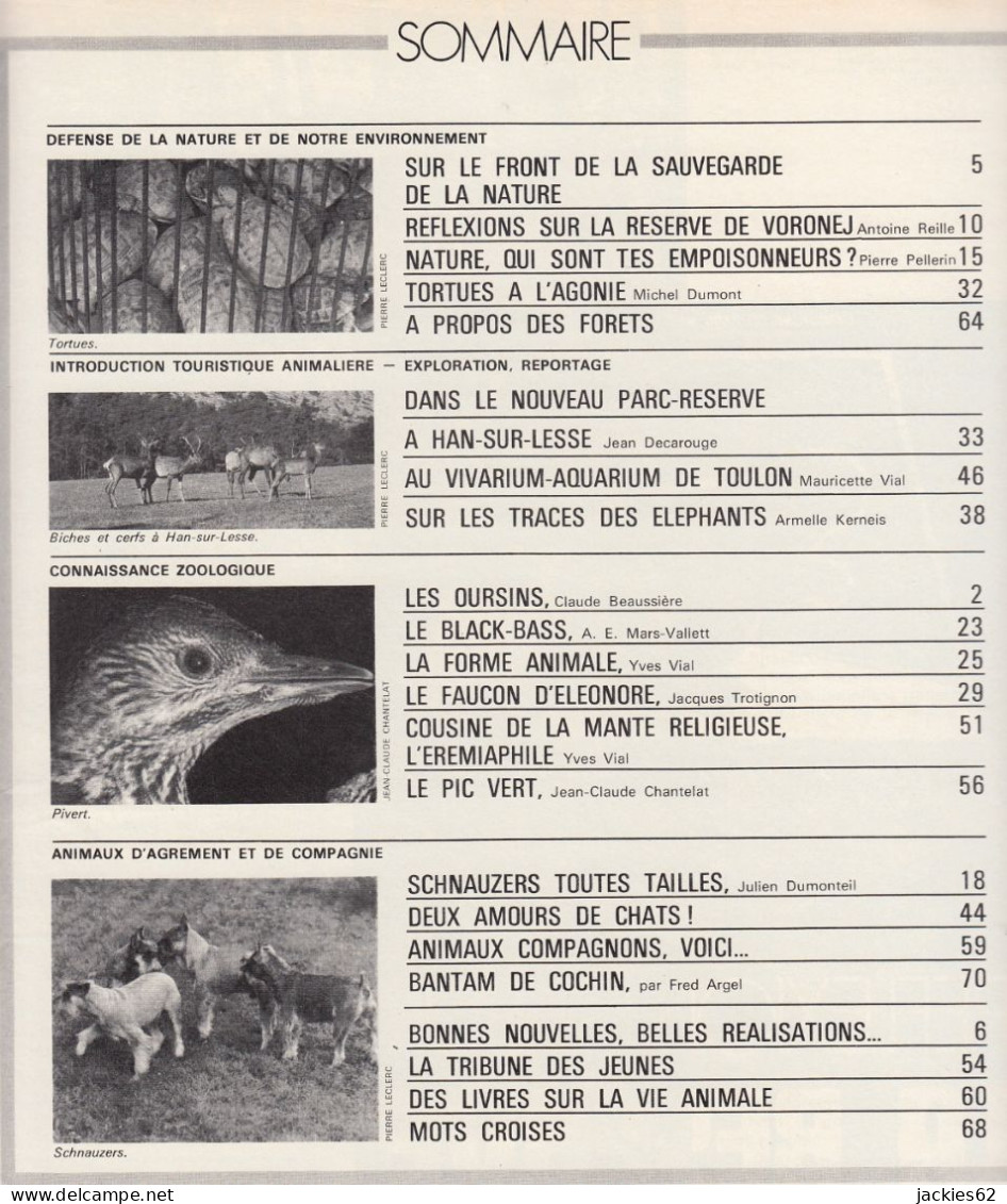 079/ LA VIE DES BETES / BETES ET NATURE N° 79 Du 9-10-11/1970, Voir Sommaire - Tierwelt