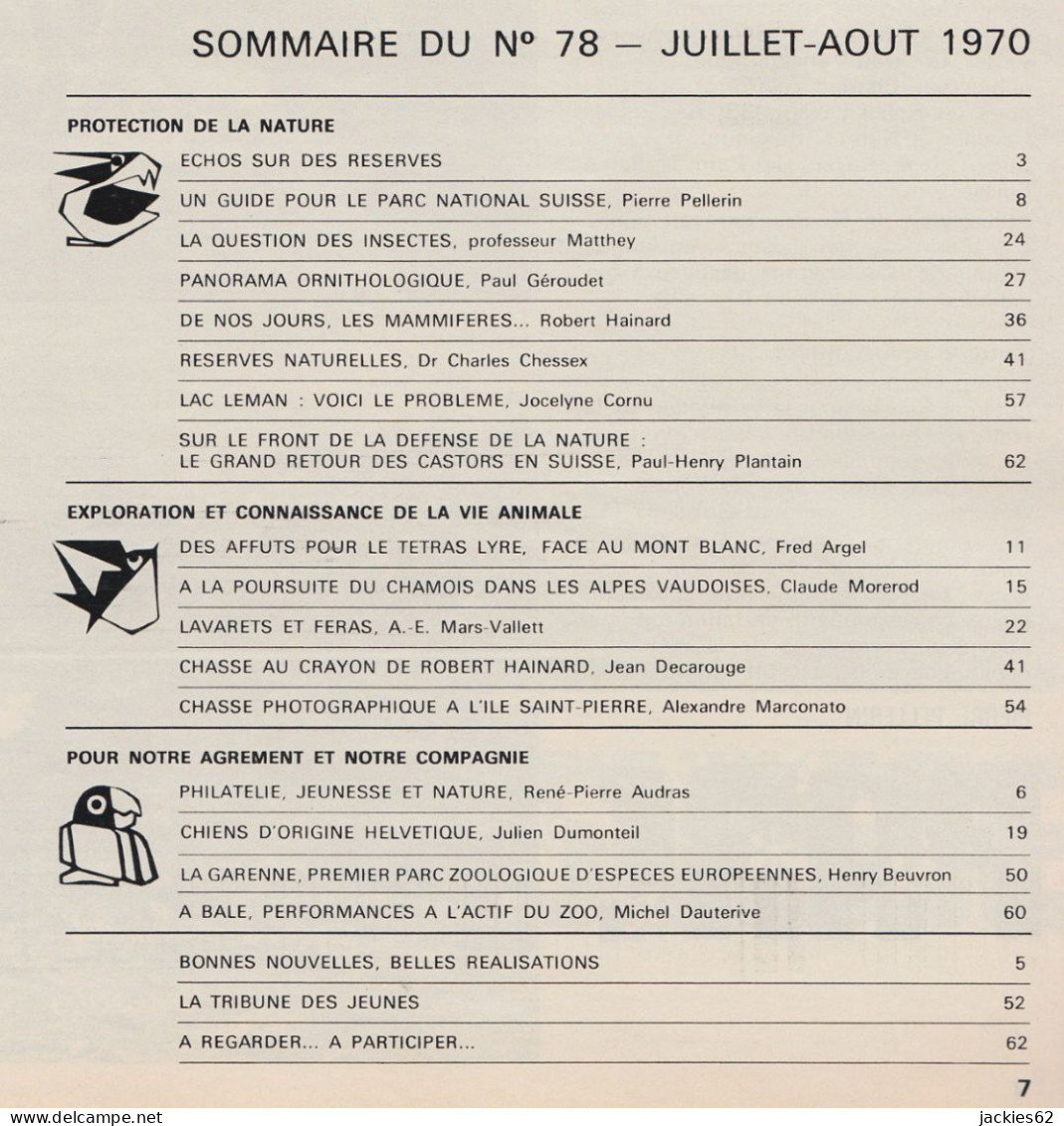 078/ LA VIE DES BETES / BETES ET NATURE N° 78 Du 7-8/1970, Voir Sommaire - Animaux