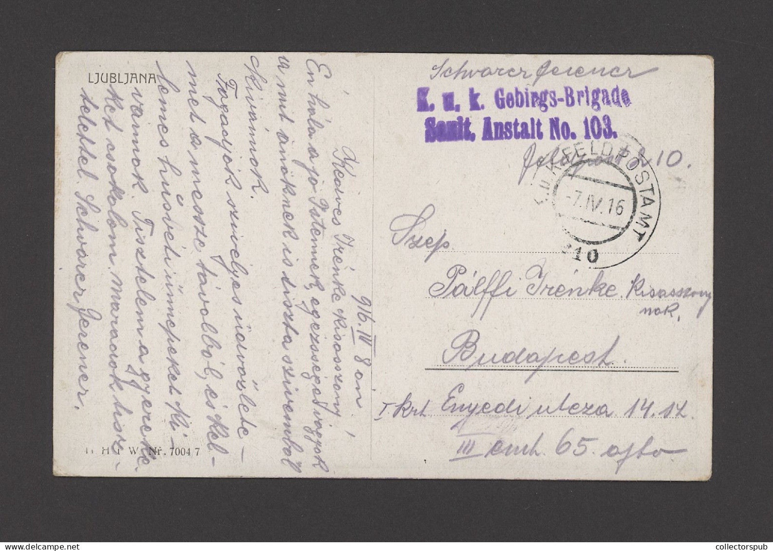 LJUBLJANA WWI Vintage Postcard With Fieldpost - Slowenien