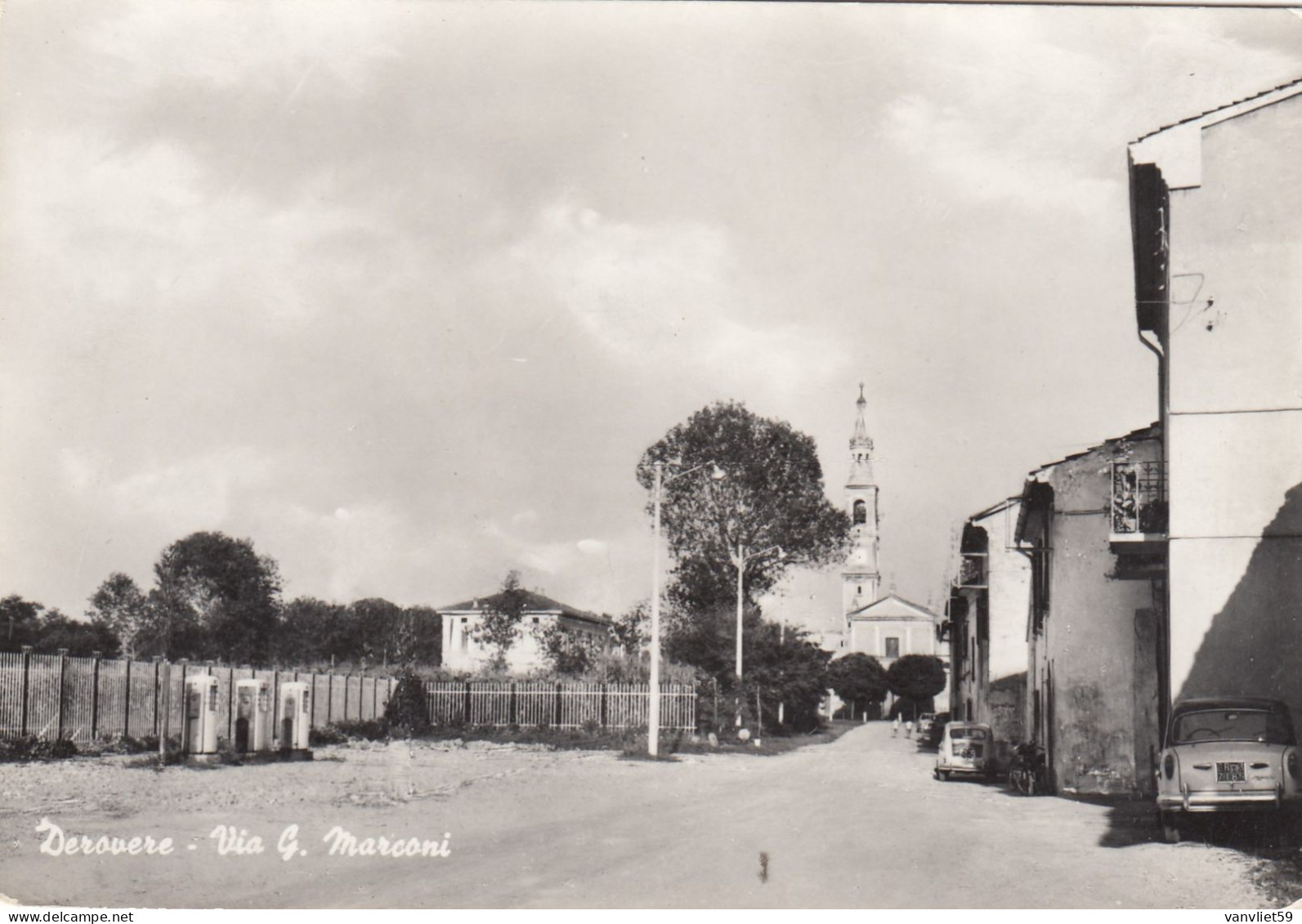 DEROVERE-CREMONA-VIA G. MARCONI-CARTOLINA VERA FOTOGRAFIA-NON VIAGGIATA 1952-1959 - Cremona