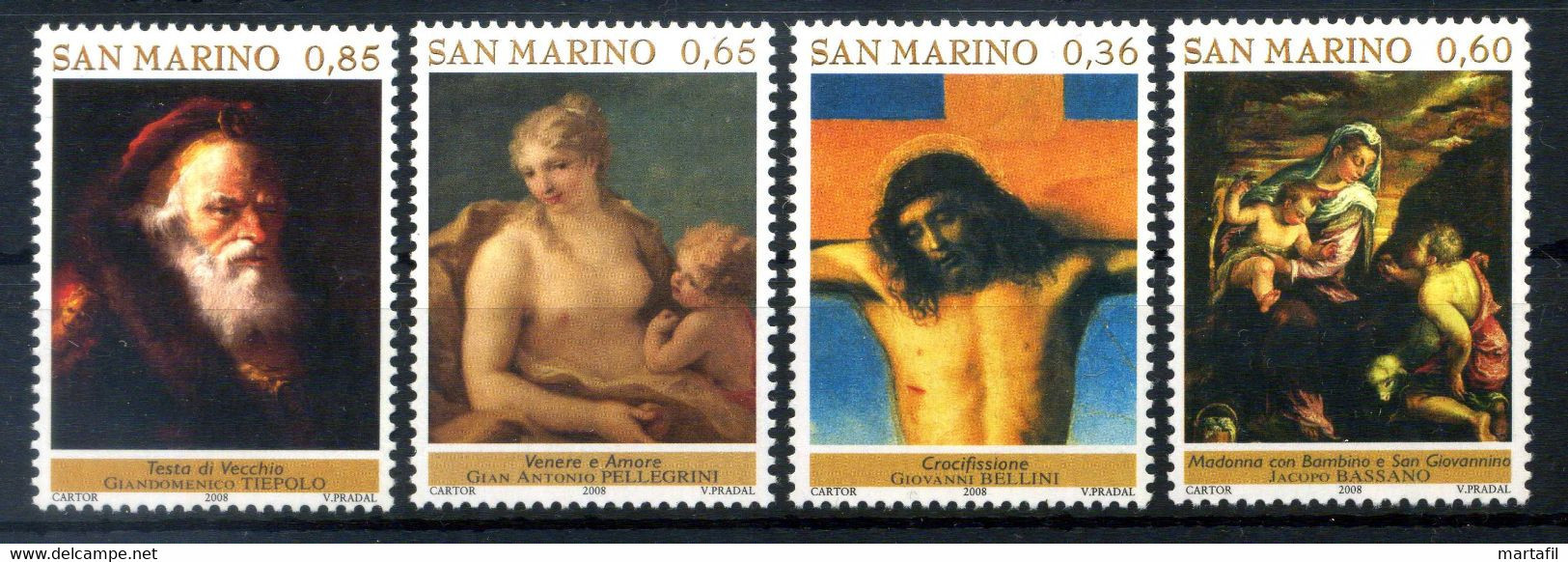 2008 SAN MARINO SET MNH ** 2169/2172 Capolavori Che Ritornano, Arte, Paintings, Arts - Unused Stamps