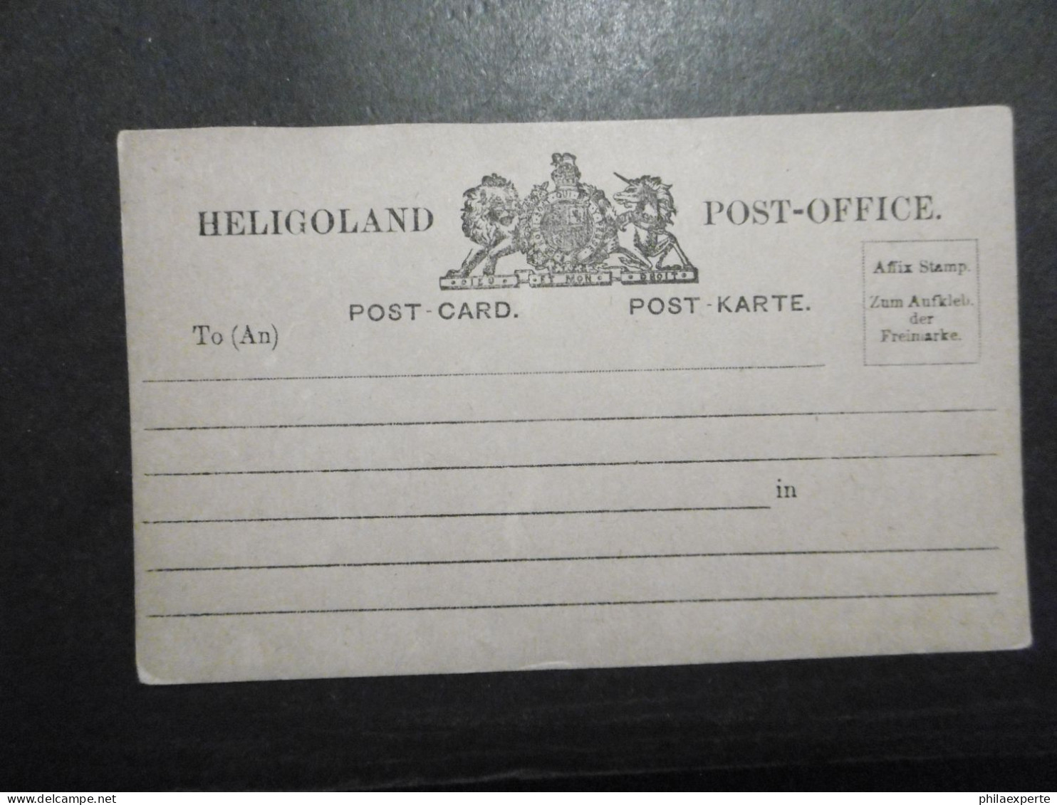 Helgoland Postkarte Braun (142x86mm) Mit 6 Linien*/ungebraucht-selten Gut Erhalten - Heligoland