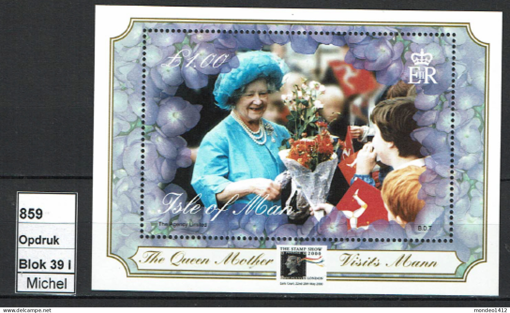 Isle Of Man - 2000 - MNH - The Queen Mother Visits Man - Logo Stamp Show - Man (Insel)