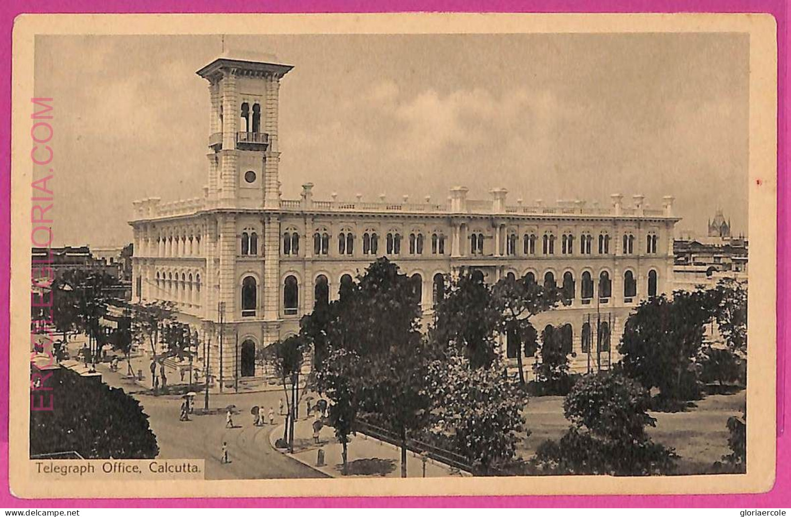Ag3859  - INDIA - VINTAGE POSTCARD  - Calcutta, Telegraph Office - India