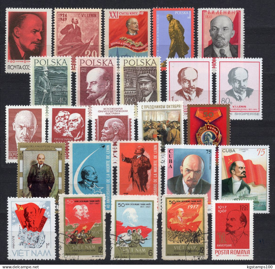 LENIN. 25 STAMPS MEDIUM SIZE VERTICAL FORMAT** - Lénine