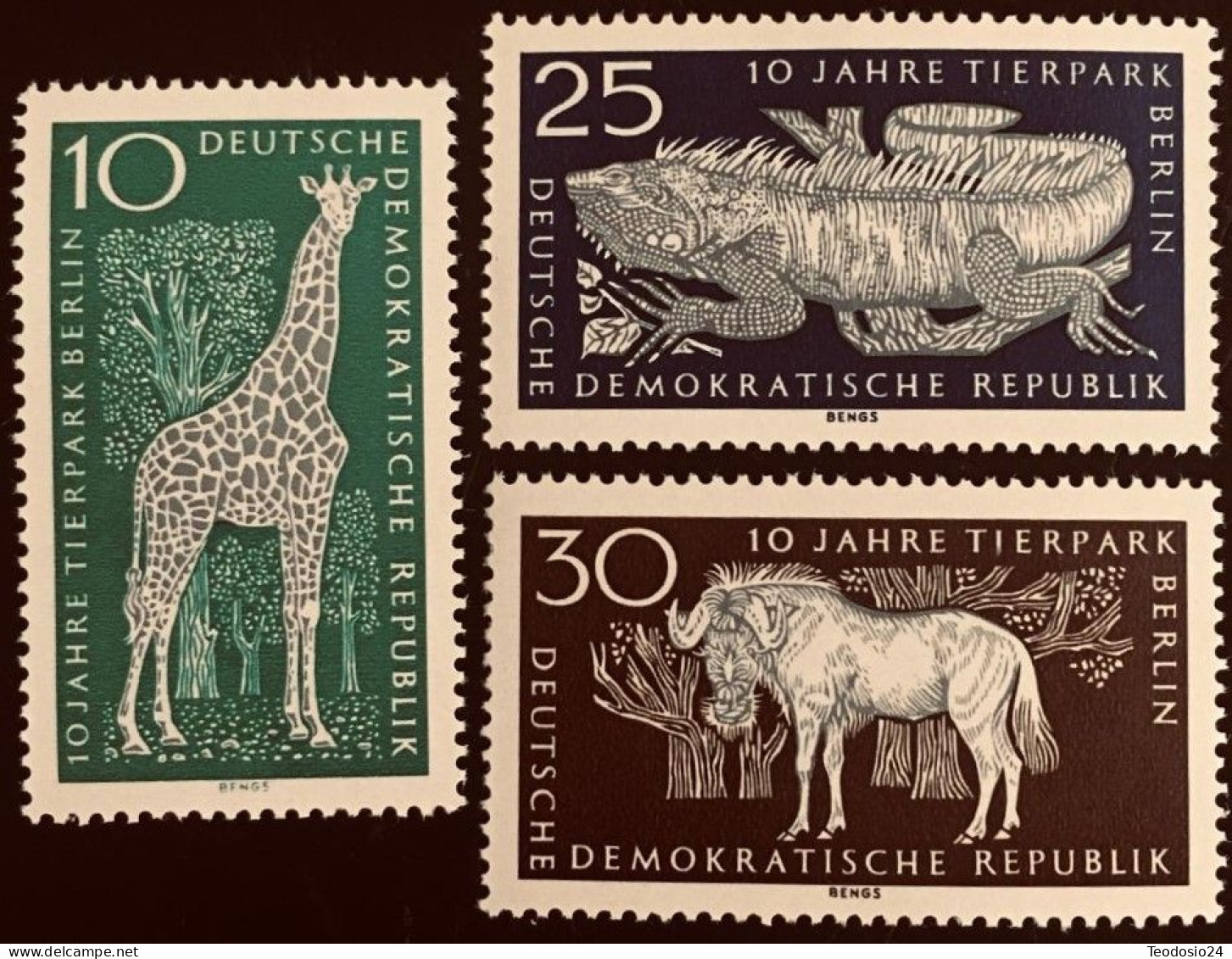 DDR 1965  MI 1093 A 1095 ** Animales - Unused Stamps