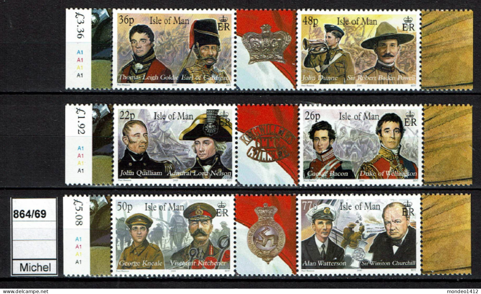Isle Of Man - 2000 - MNH - War Heroes - Lord Nelson, Duke Of Wellington, Sir Baden Powell, Sir Winston Churchill.... - Isle Of Man