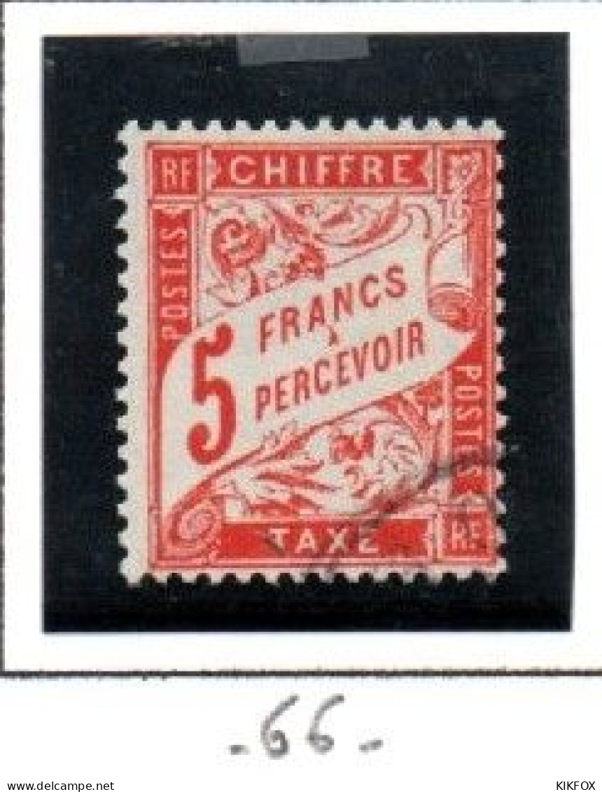 FRANCE ,FRANKREICH , 1941,  MI  69,  YT  66, TAXE, PAAR, 5 FRANCS PERCEVOIR OBLITERES, GESTEMPELT - 1859-1959 Used
