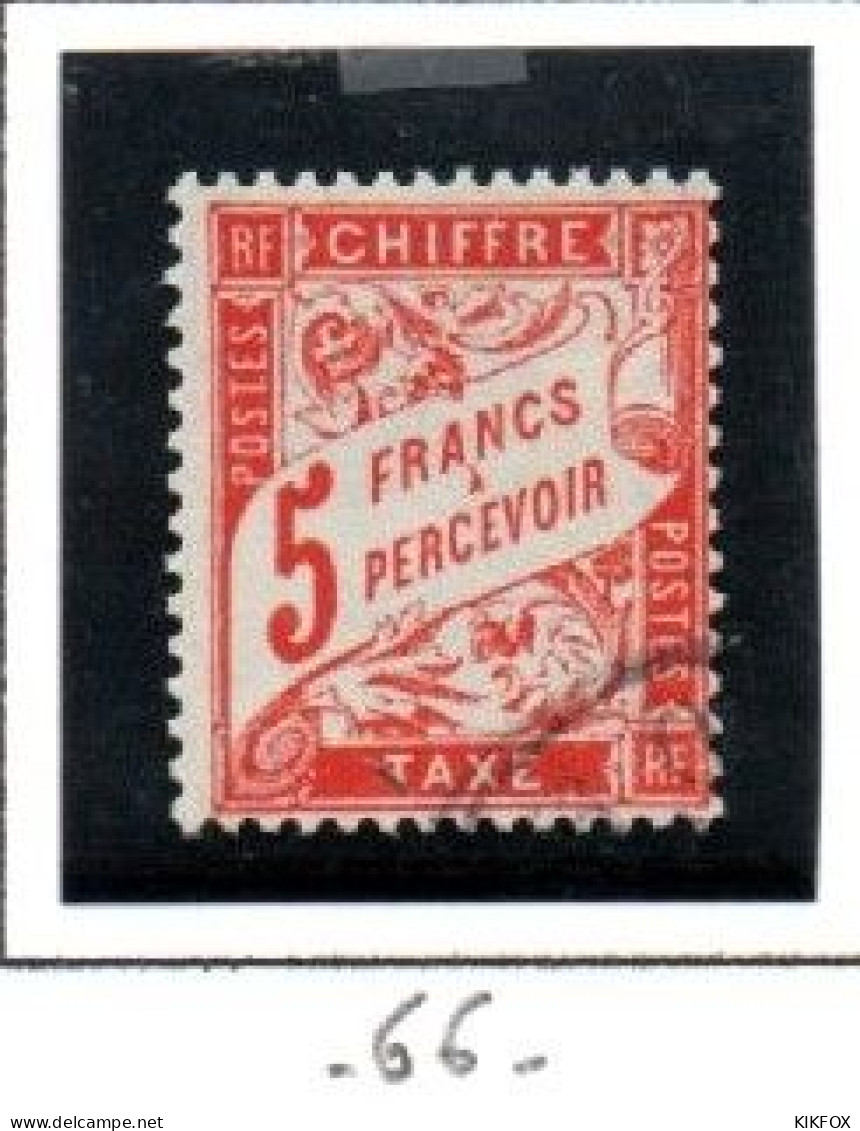 FRANCE ,FRANKREICH , 1941,  MI  69,  YT  66, TAXE, PAAR, 5 FRANCS PERCEVOIR OBLITERES, GESTEMPELT - 1859-1959 Gebraucht