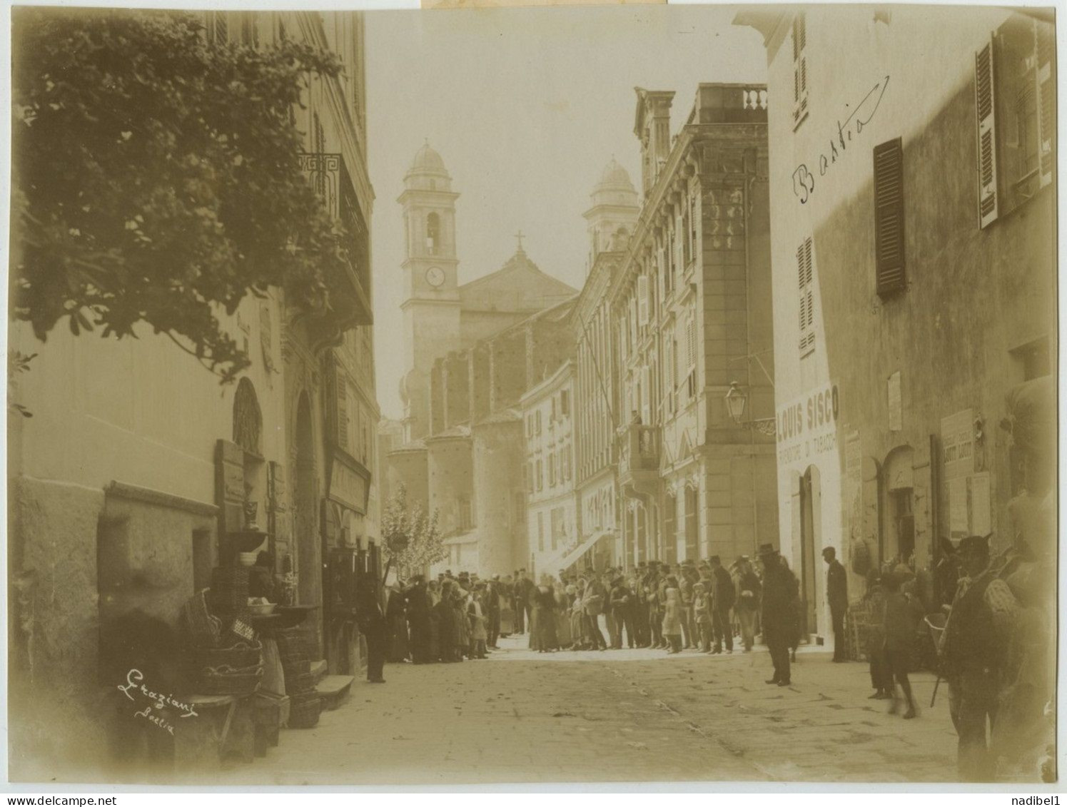 Corse. Bastia. Grand Citrate 1890-1900 Par Graziani. Place De L'Hôtel De Ville. Tabac Louis Sisco. - Old (before 1900)
