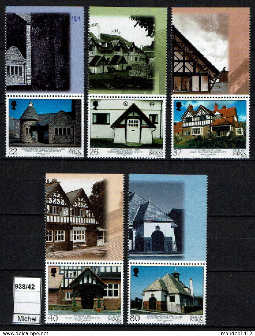 Isle Of Man - 2001 - MNH - Baillie Scott Architecture - Mackay Hugh Baillie Scott Was A British Architect And Artist - Man (Ile De)