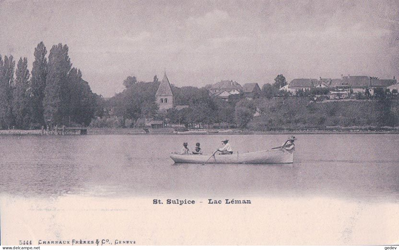 Saint Sulpice VD, Barque Du Léman Et Eglise (5444) - Saint-Sulpice