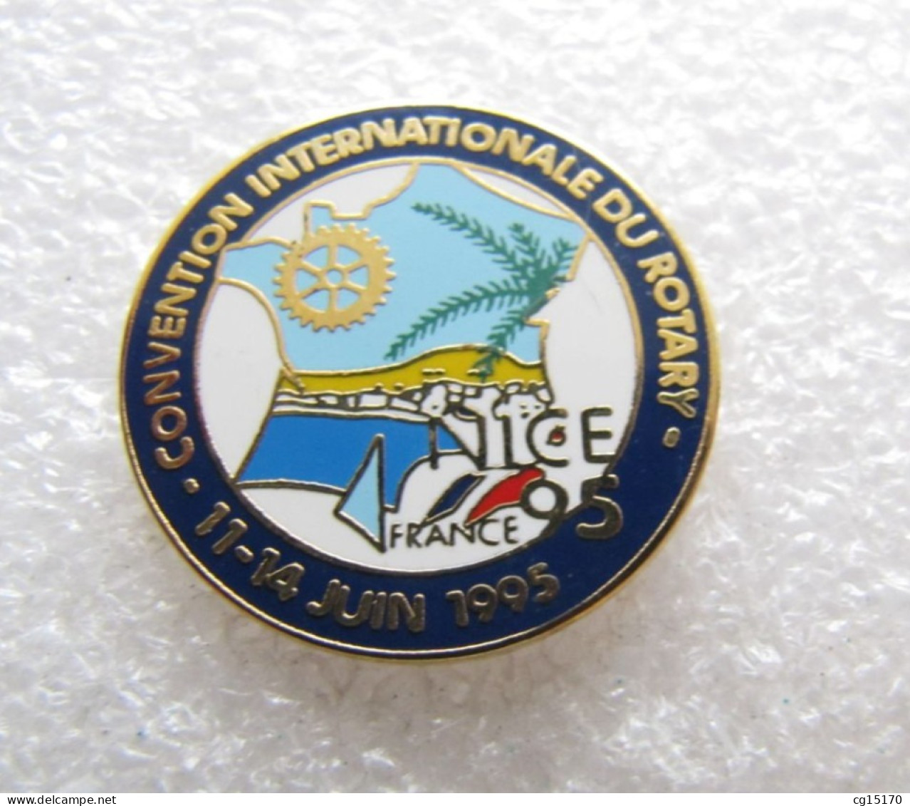 TOP  PIN'S    CONVENTION INTERNATIONALE DU ROTARY  NICE  1995 Email Grand Feu  PALMIER - Associations