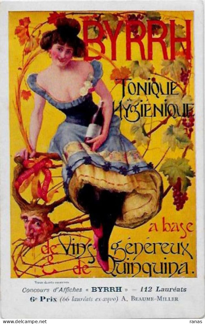 CPA Publicité Publicitaire Réclame Non Circulé Concours BYRRH Art Nouveau Faune - Advertising