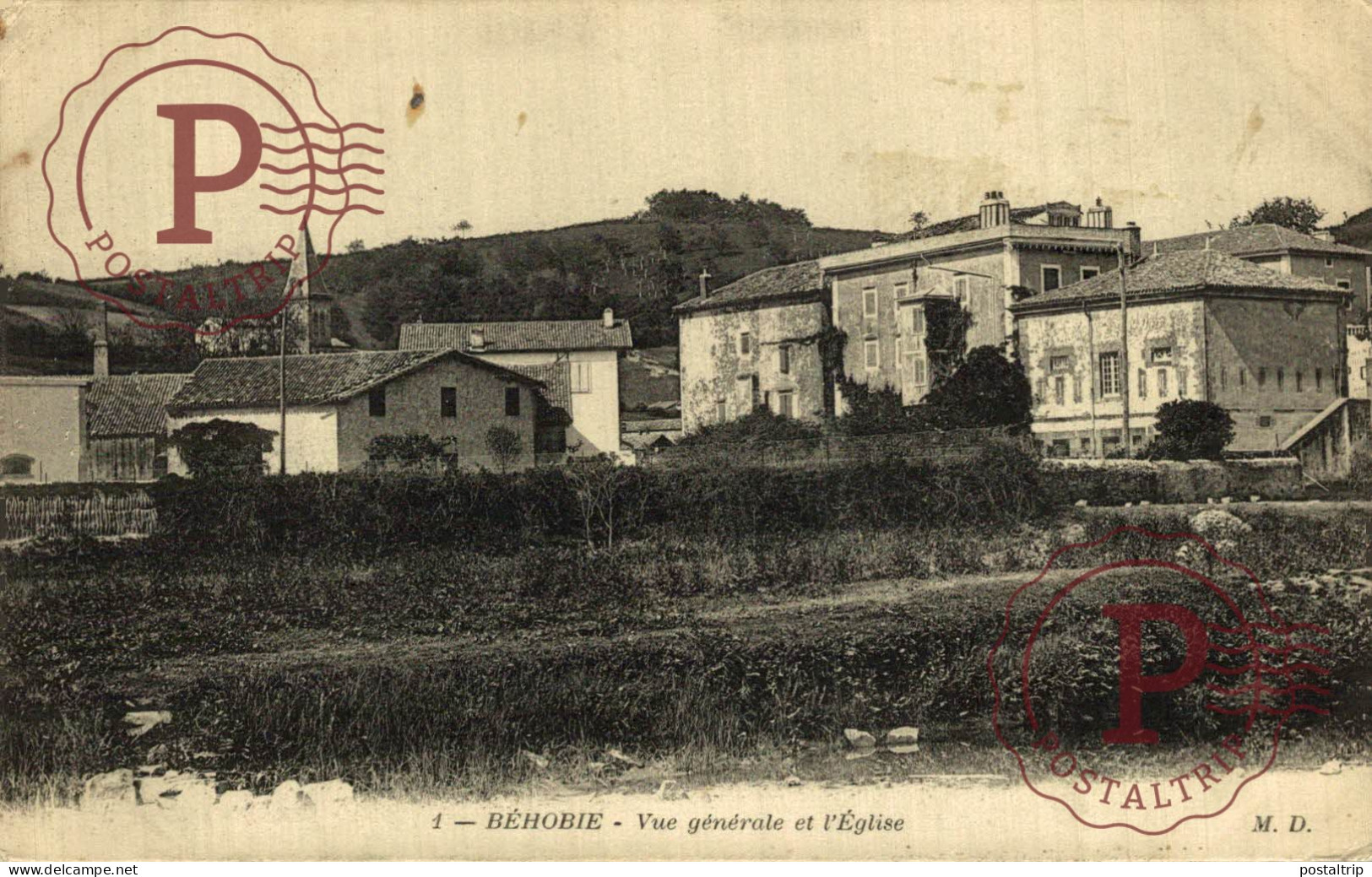 FRANCIA. FRANCE. BEHOBIA. BEHOBIE. VUE GENERALE ET L'EGLISE. - Béhobie