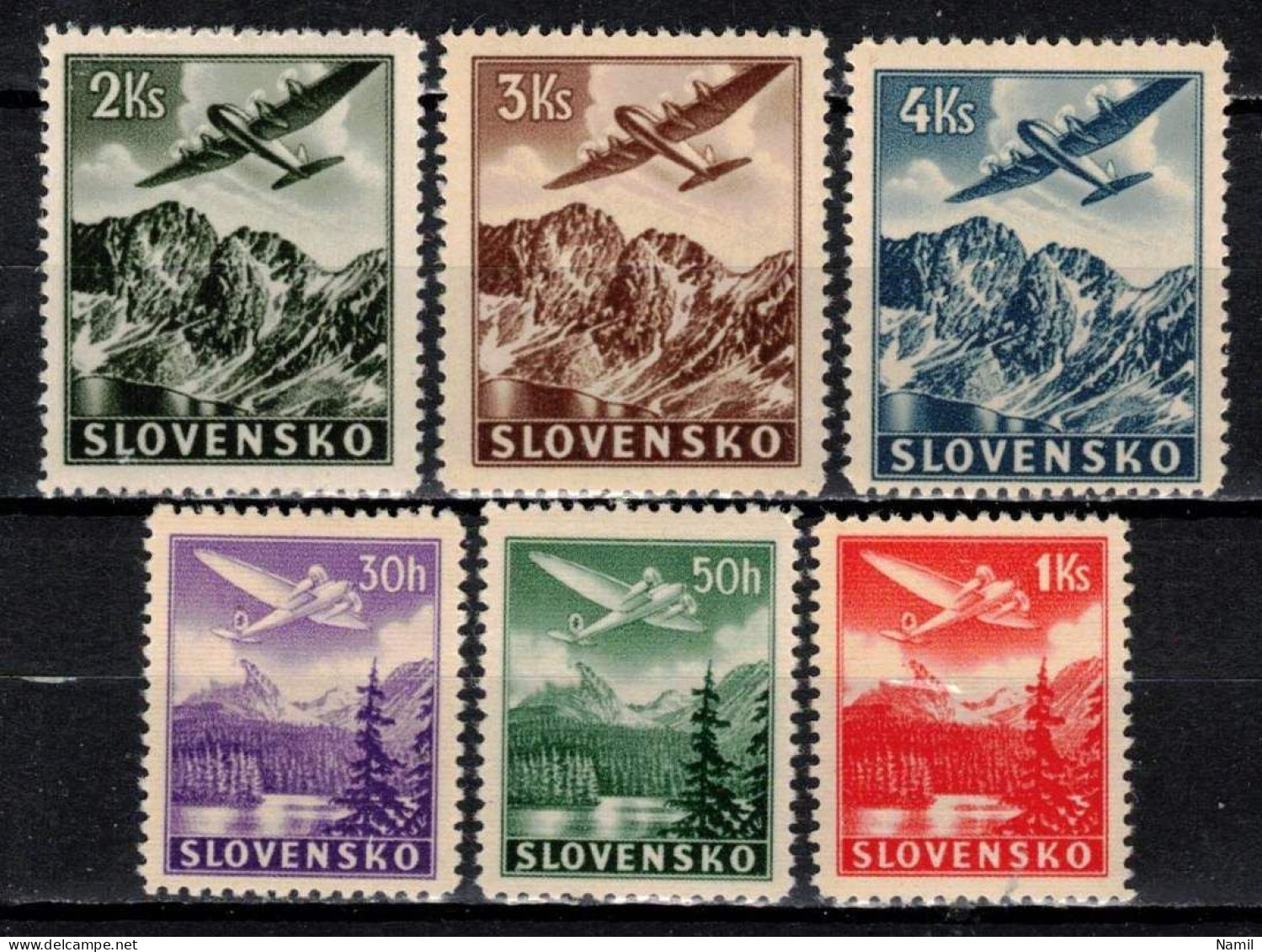 Slovaquie 1939 Mi 48-53 (Yv PA 1-6), (MNH)** - Unused Stamps