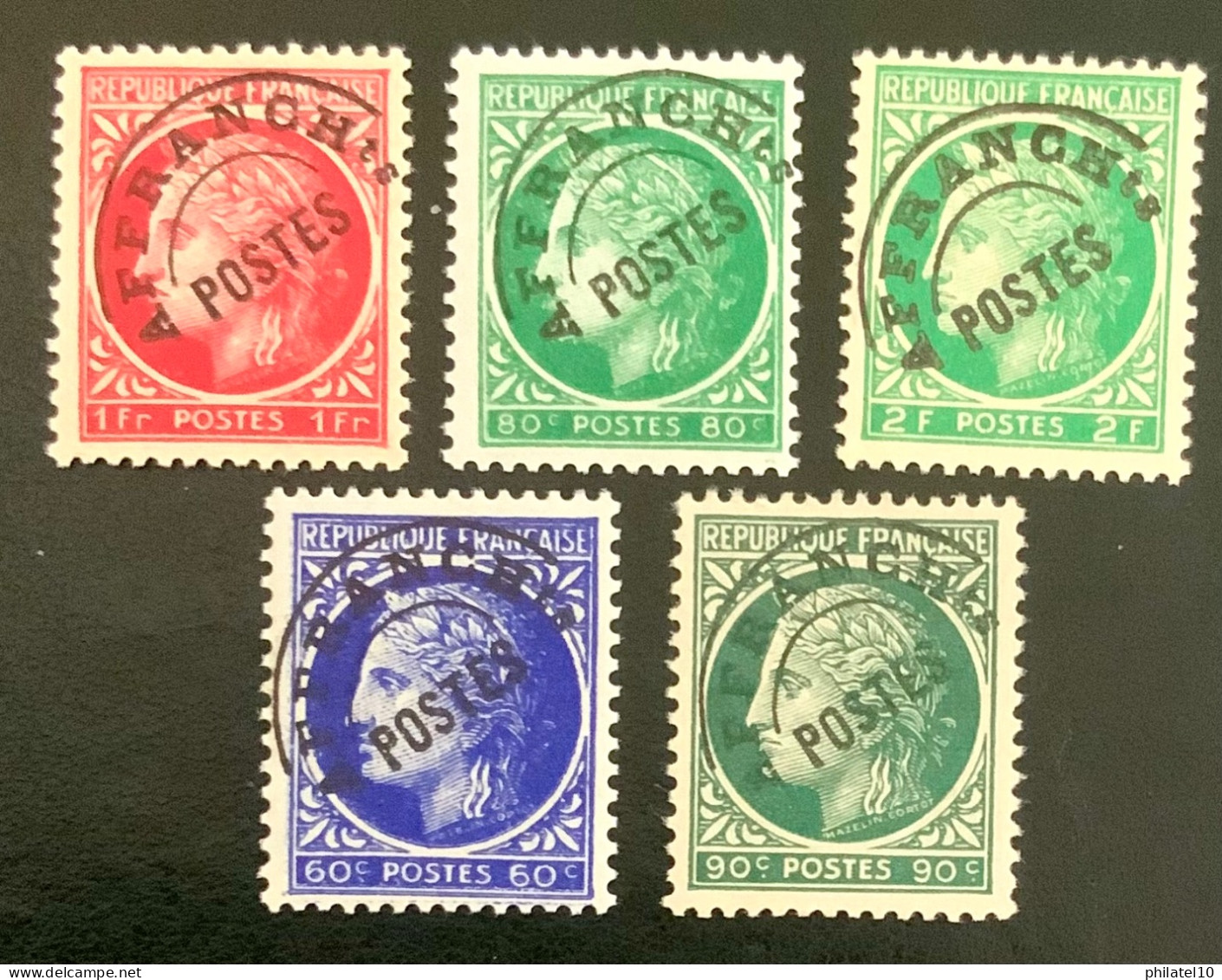 1945 / 1946 FRANCE CÉRÈS DE MAZELIN SURCHARGE - NEUF** - Unused Stamps