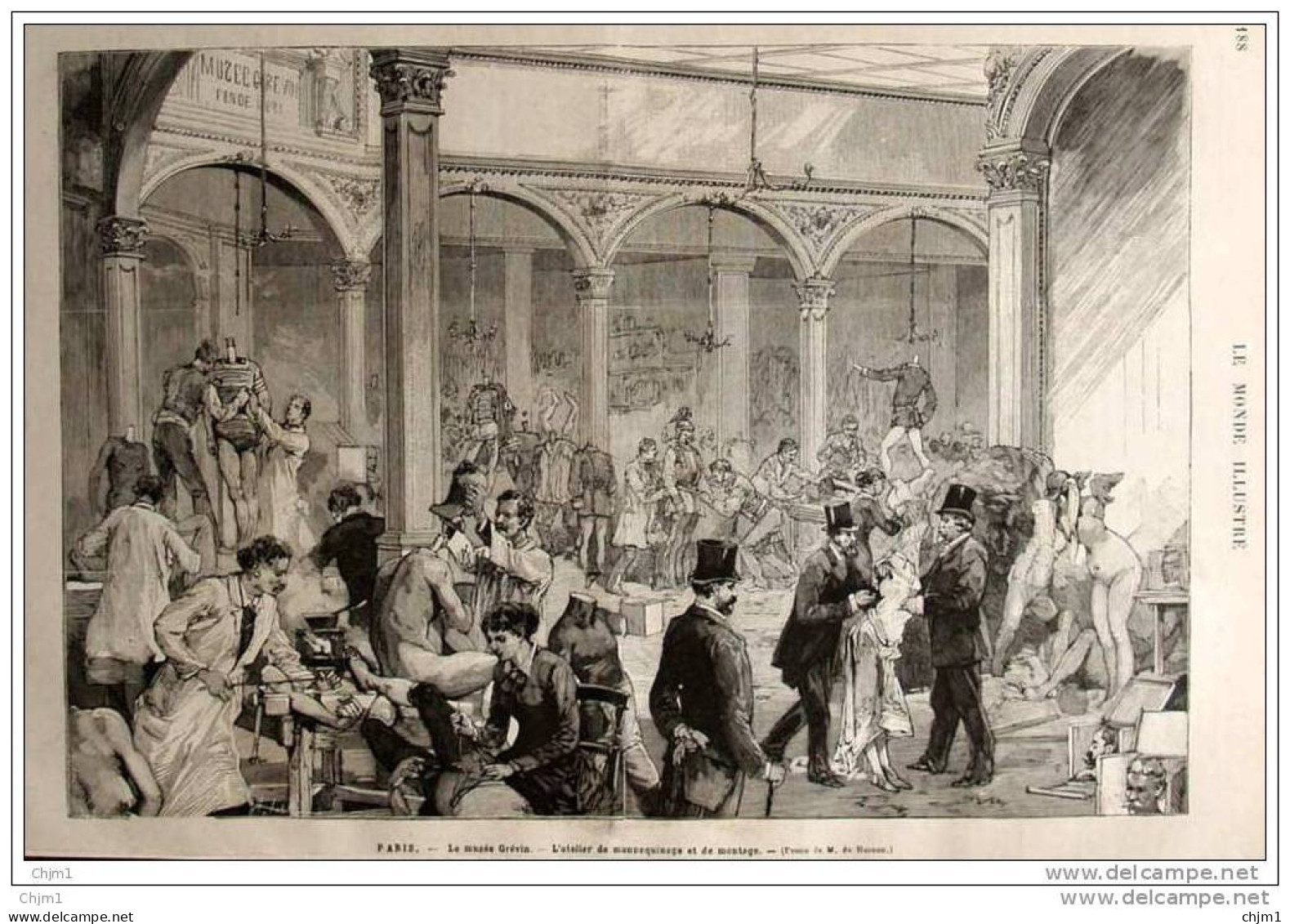 Paris - Le Musée Grévin - L&acute;atelier De Mannequinage - Page Original  1882 - Historical Documents