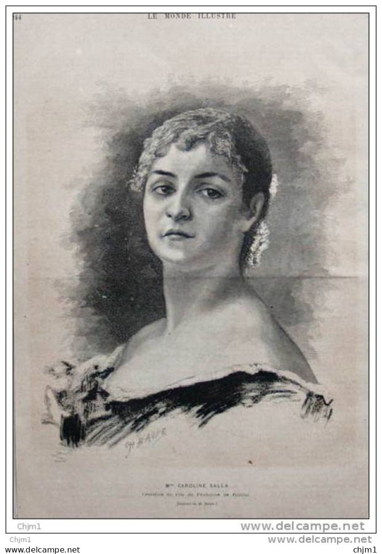 Mlle Caroline Salla - Page Original 1882 - Historical Documents