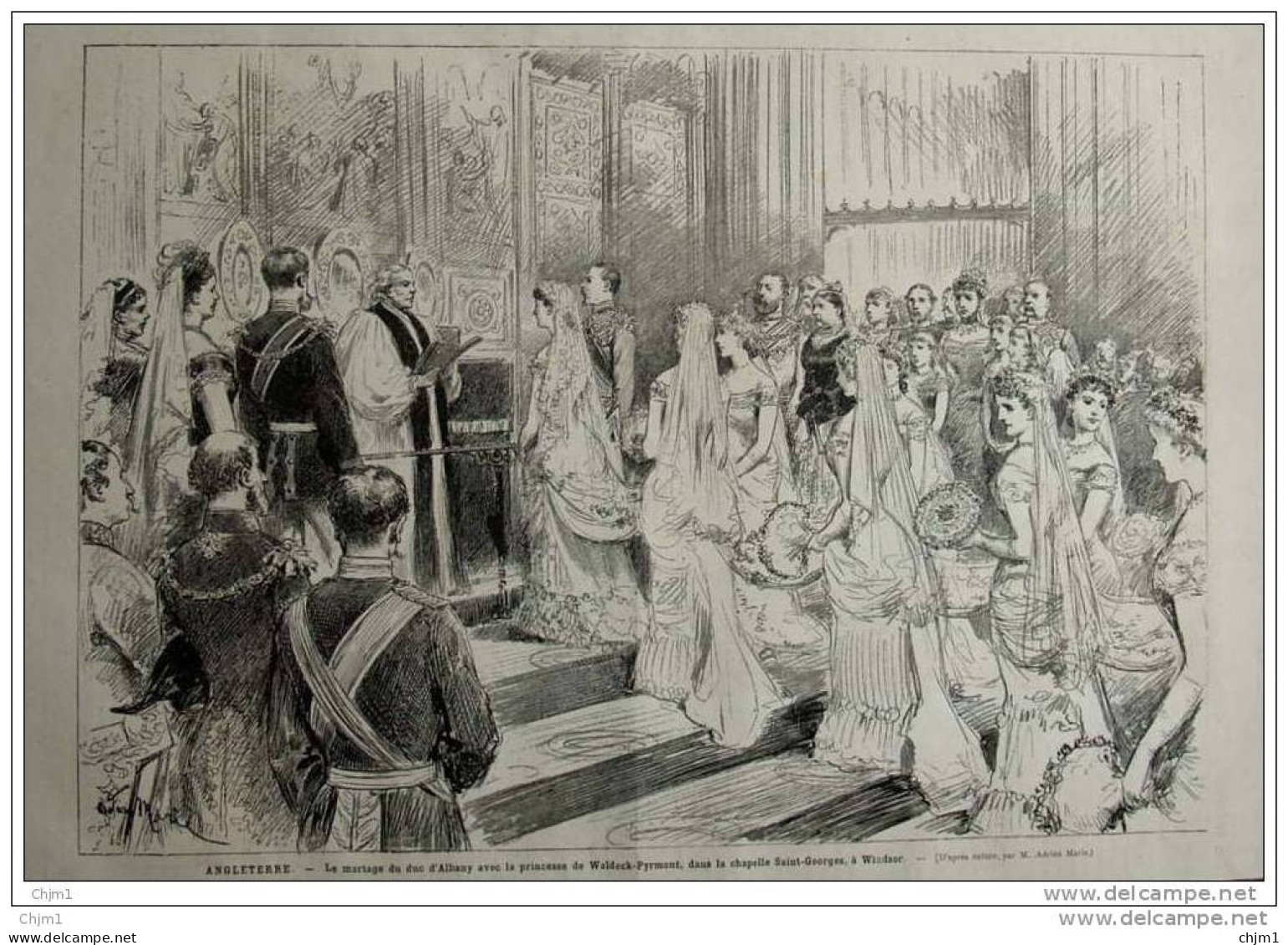 Angleterre - Le Mariage Du Duc D&acute;Albany Avec La Princesse De Waldeck-Pyrmont à Windsor -  Page Original 1882 - Historical Documents
