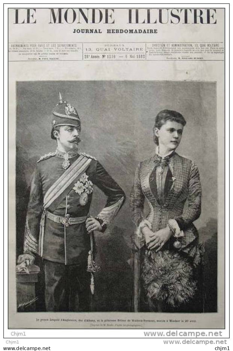 Mariage Du Duc D&acute;Albany (prince Léopold D&acute;Angleterre) Avec La Princesse De Waldeck-Pyrmont -  Page Original  - Historical Documents