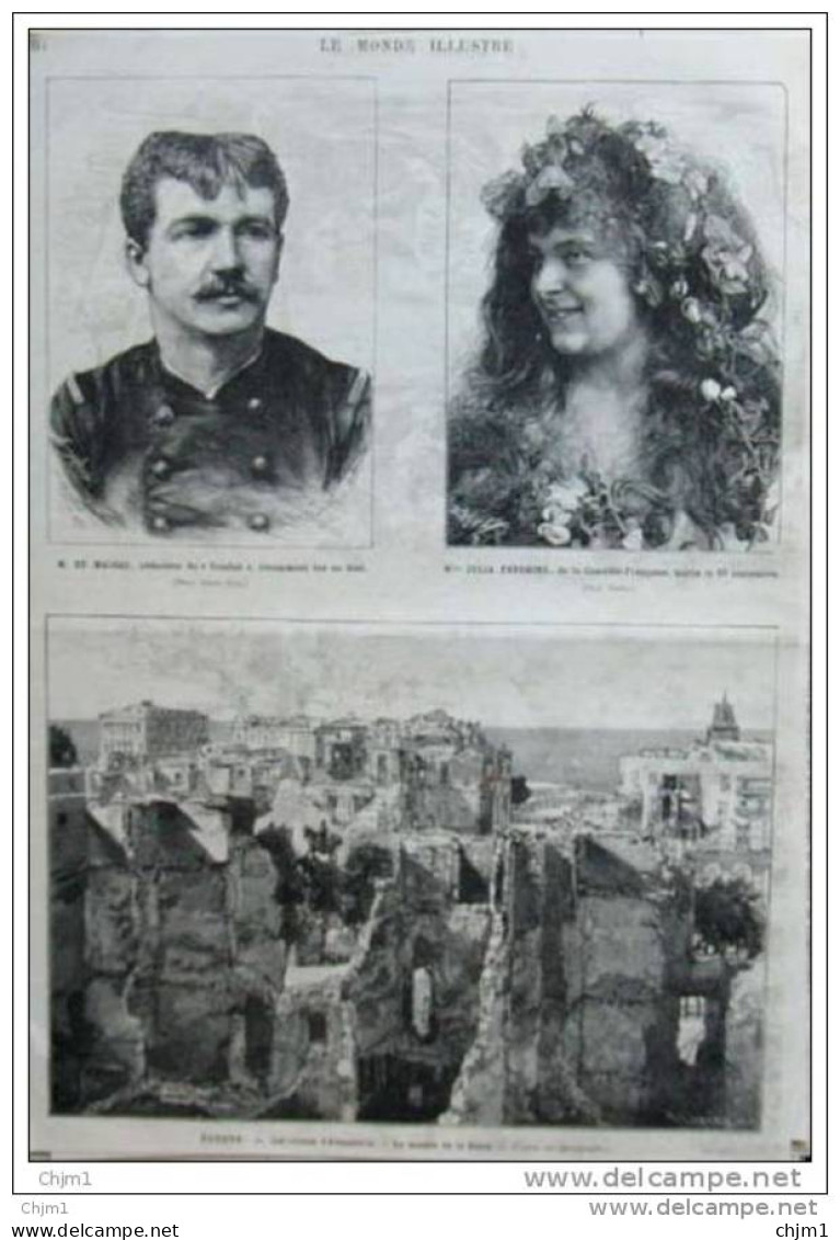 M. De Massas - Mlle Julia Feyghine - Maison De La Daira - Page Original - 1882 - Historical Documents