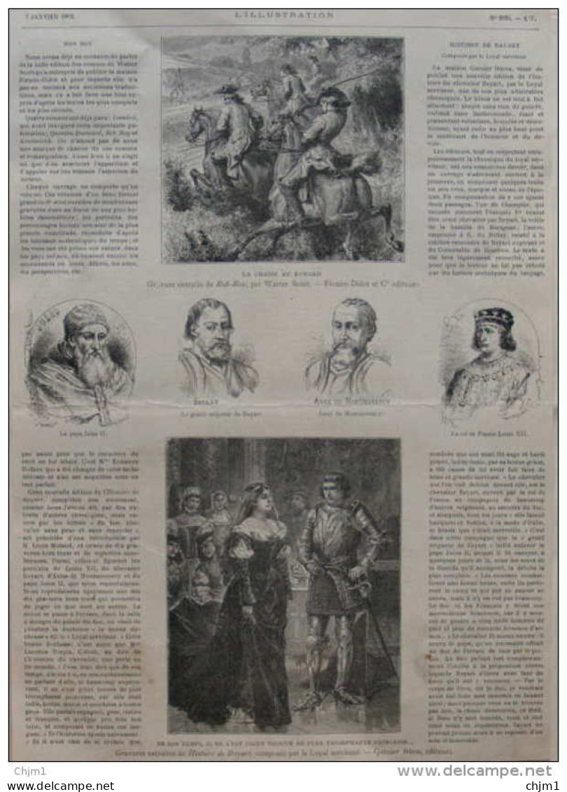 Le Pape Jules II - Le Roi De France Louis XII - Anne De Montmorency - Bayart - Page Original - 1882 - Documents Historiques