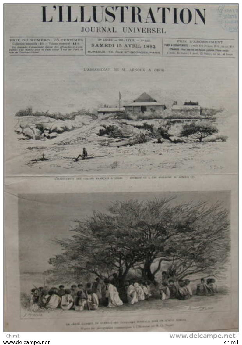 L'assassinat De M. Arnoux à Obok - Un Chirki (conseil De Guerre) - Page Original - 1882 - Documents Historiques
