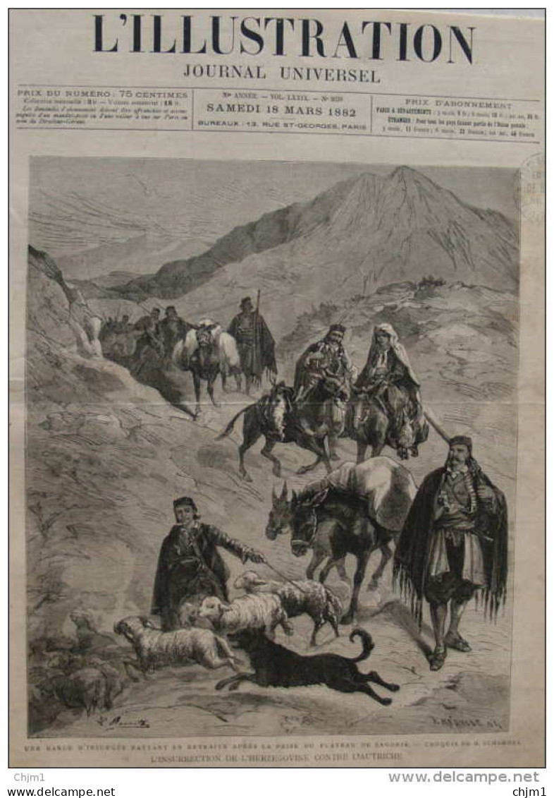 L'insurrection De L'Herzegovine Contre L'Autriche - Une Bande D'insurges - Page Original - 1882 - Documents Historiques