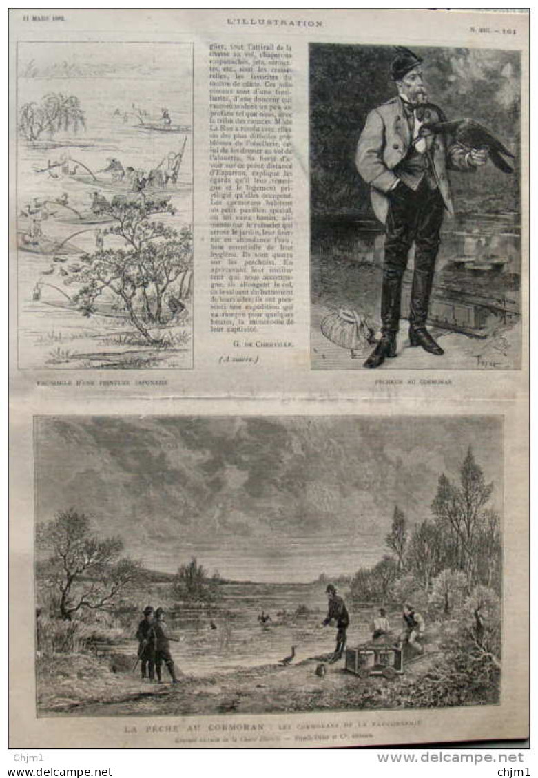 La Pêche Au Cormoran - Pêcheur Au Cormoran - Page Original - 1882 - Documents Historiques