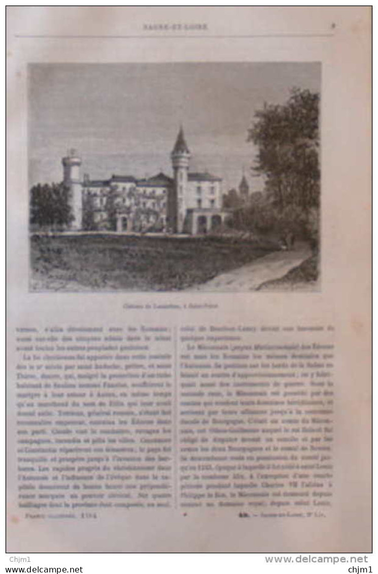 Château De Lamartine à Saint-Point - Page Original 1882 - Documents Historiques