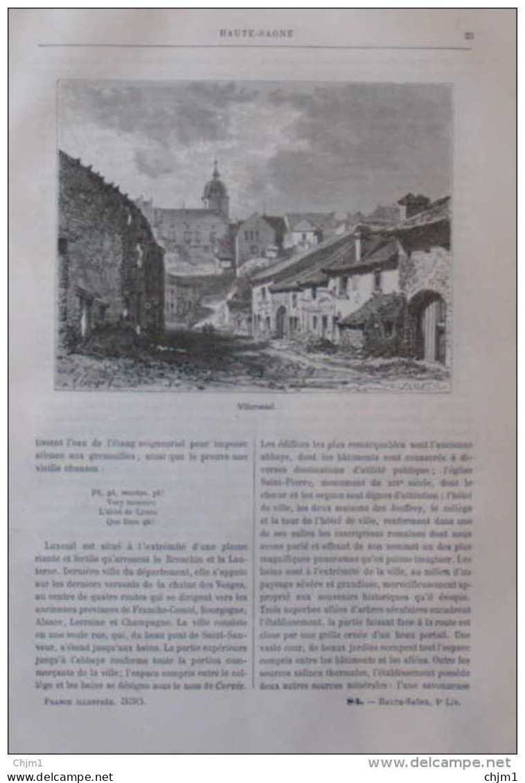 Villersexel - Page Original 1882 - Documents Historiques