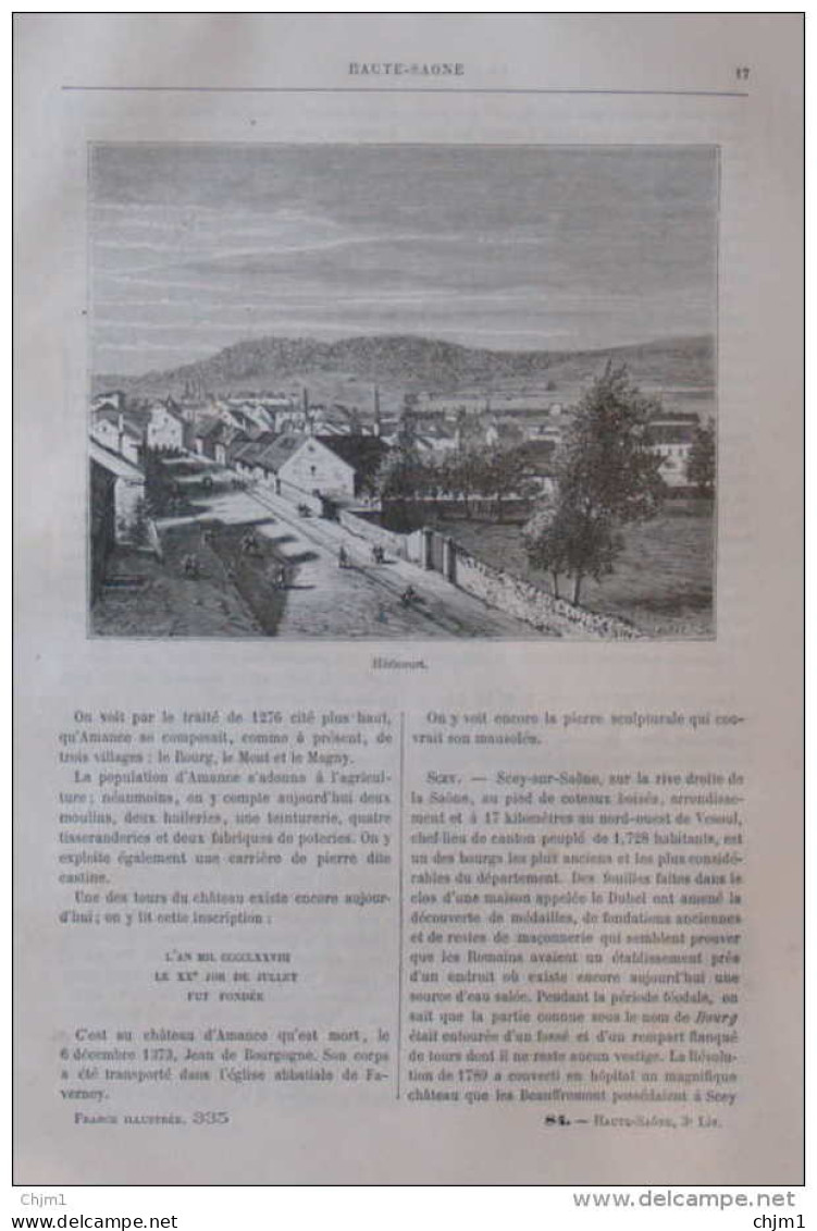 Héricourt - Page Original 1882 - Documents Historiques