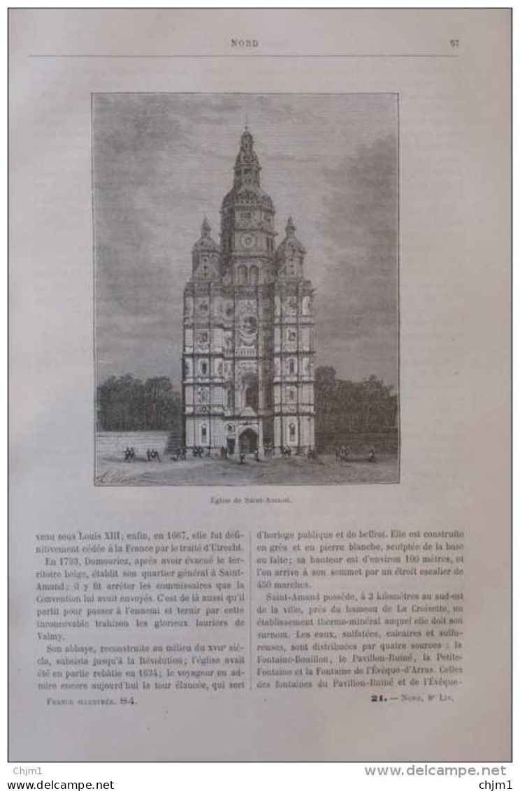 église De Saint-Amand - Page Original 1882 - Documents Historiques