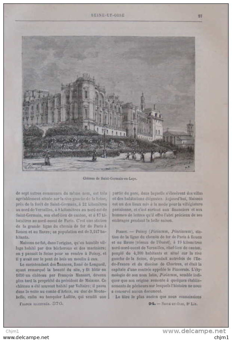 Château De Saint-Germain-en-Laye - Page Original 1882 - Documents Historiques