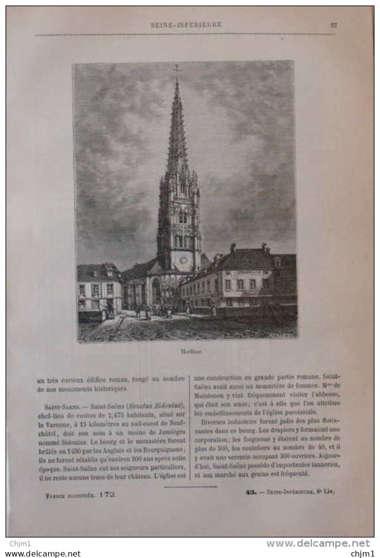 Harfleur - Page Original 1882 - Documents Historiques