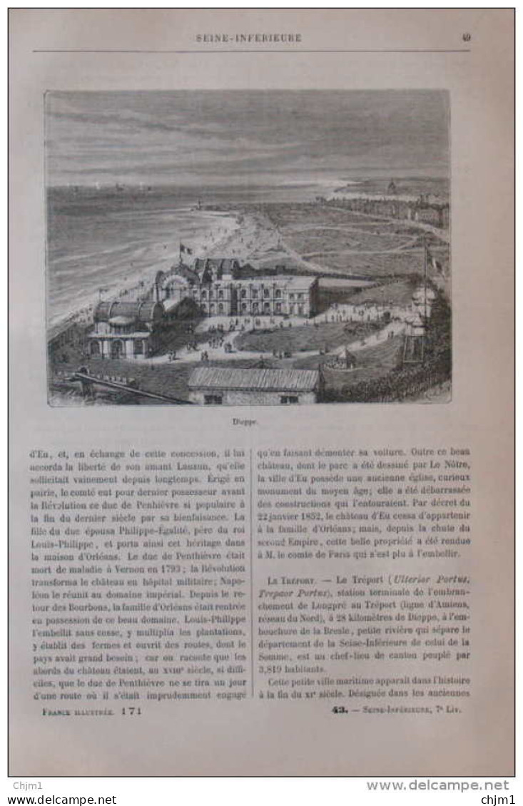 Dieppe - Page Original 1882 - Documents Historiques