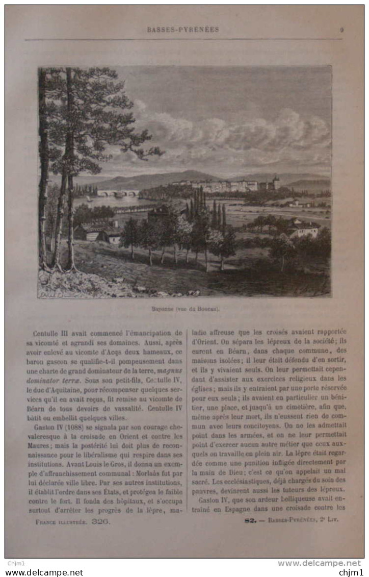 Bayonne - Page Original 1882 - Historische Dokumente