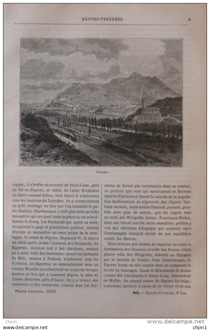 Lourdes - Page Original 1882 - Historische Dokumente